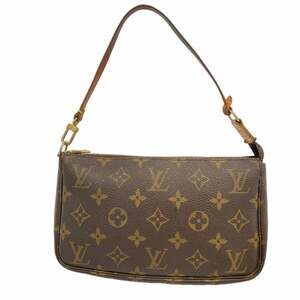 LOUIS VUITTON Authentic Brown Monogram Pochette Pouch